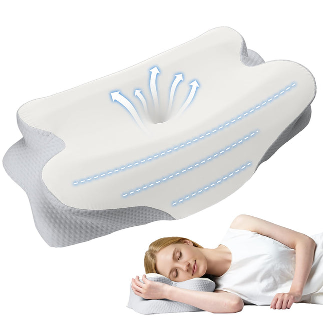 Warmstar Cervical Ergonomic Memory Foam Pillow for Neck Pain Relief with Pillowcase