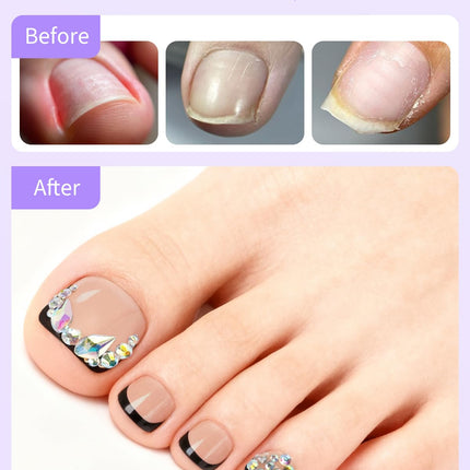 EBANKU 72 Pcs Square French Tips Toe Nail Tips Nude Pink False Fake Nail Tips for DIY Salon Home