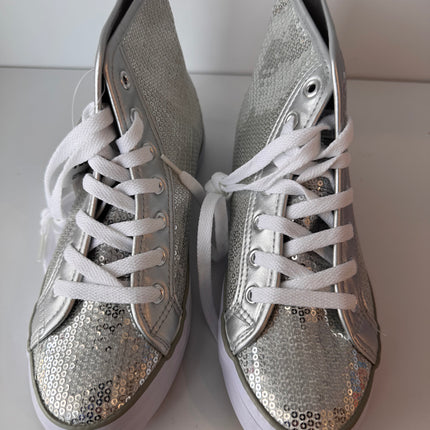 Gotta Flurt Women's Disco II Hi Silver Sequin Hip Hop Dance Sneaker