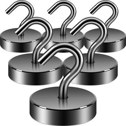 Neosmuk 6 Pack Magnetic Hooks Steel Tube Design for Cruise, 80lb+ Gunmetal