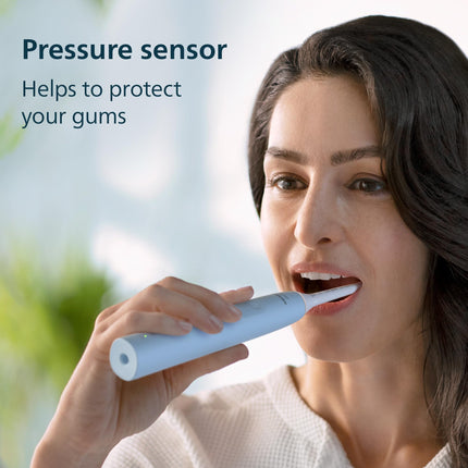 Philips Sonicare 4900 Series Electric Toothbrush - Sonic Toothbrush With Advanced Sonic Technology, Pressure Sensor, Two Intensity Settings, SmarTimer & QuadPacer, Light Blue, Model HX3683/32