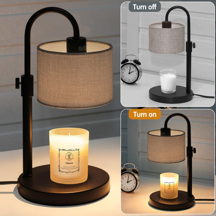 FINCMY Candle Warmer Lamp with Timer, Dimmable Candle Wax Warmer Electric Candle Warmer with Replacement Bulbs, Bedroom Home Decor Compatible with Various Candles (Gray-Upgraded)