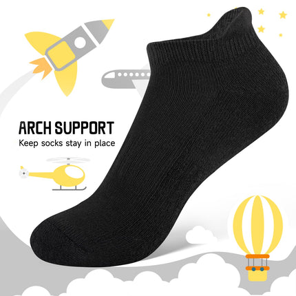 Comfoex 16 Pairs Boys Girls Socks Ankle Low Cut Athletic Cushioned Socks For Kids 4-6 6-8 8-10 Years Old