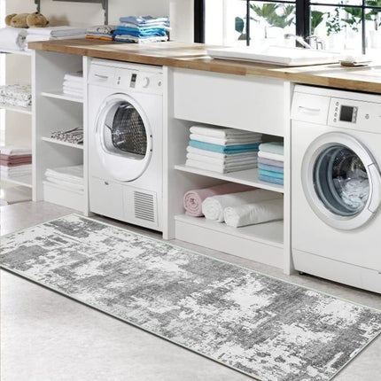 JURLEA Hallway Runner Rug Non-Slip Carpet Runner for Hallways Kitchen Living Room No Shedding Washable Lightweight Long Runners Rug (Cream/Grey, 80x200cm,2.6'x 6.6')