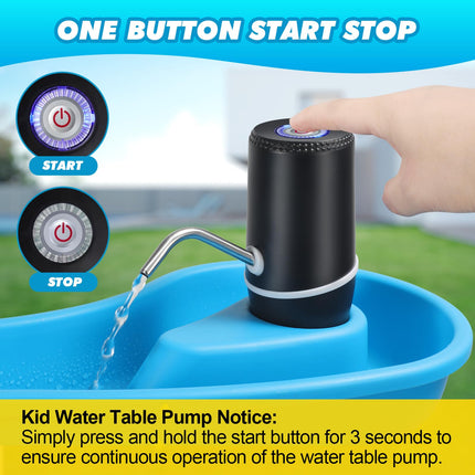 Automatic Small Cordless Rechargeable USB Water Pump Dispenser, BLACK