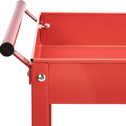 Amazon Basics Steel 3-Shelf Multipurpose Tub Utility/Supply Cart with 550 lb Capacity - Red
