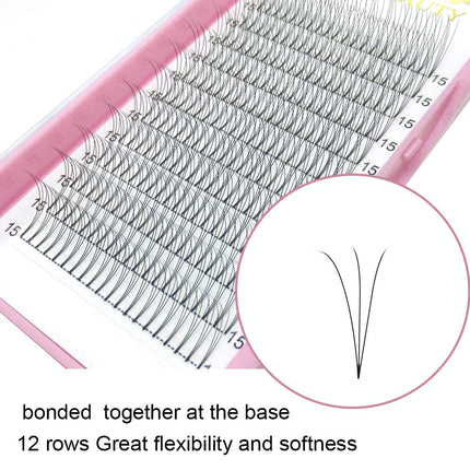 PRO LASH BEAUTY Pre Made Fan Eyelash Extensions 3D-C-0.07-14mm Short Stem Eyelash Extension Pre Fanned Russian Volume Lashes 0.07 0.10 Lash Extensions (3D-C-0.07-14)