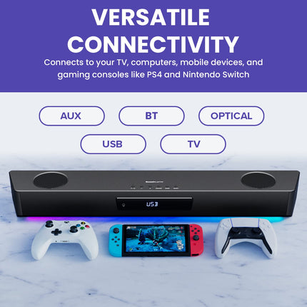 Sound Blaster Katana SE Multi-Channel Gaming Soundbar, 180W Peak Power, Bi-Amplified 4-Driver Design, Super X-Fi Technology, and RGB Lighting