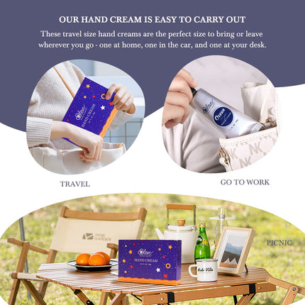 BODY&EARTH 6-PACK Moisturizing Hand Cream Gift Set with Natural Glycerin and Vitamin E, Travel Size