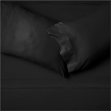 Amazon Basics Easy Care Microfiber Sheet Set with 19" Deep Pockets - King, Black