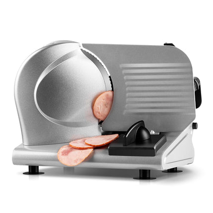Meat Slicer, Techwood 150W Electric Food Slicer with Removable 7.5” Stainless Steel Blade, Deli Fruit Vegetable Cutter with Adjustable Knob for Thickness, Food Carriage & Non-Slip Feet, Double Blade