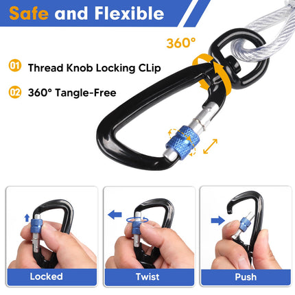 Libbipaw 6ft Metal Chew Proof Leash for Medium and Large Dogs with Reflective Comfortable Padded Handle, Silver