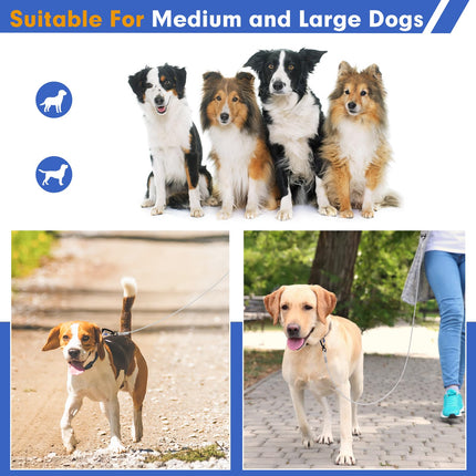 Libbipaw 6ft Metal Chew Proof Leash for Medium and Large Dogs with Reflective Comfortable Padded Handle, Silver