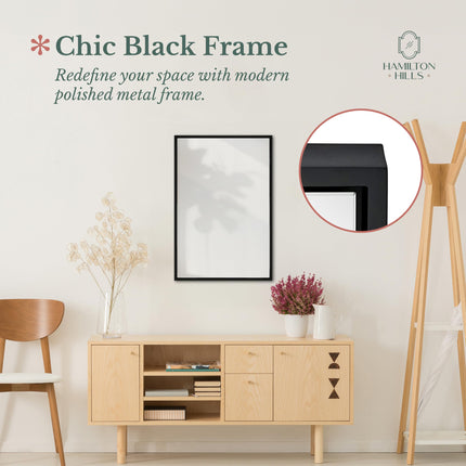 Hamilton Hills 24x36" Modern Black Frame Wall Mirror Contemporary