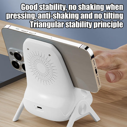 Magnetic Wireless Charger for Desk - 15w Fast Charging Mobile Phone Stand, Efficient Desktop Holder for Smartphones, Bedroom, Office, Coffee Table, or Home Use, Compact and Stylish