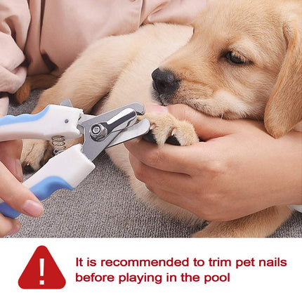 V-HANVER Dog Pool Pets Bathing Tub Plastic Wading Kiddie Pool for Medium and Large Dogs Kids - Portable Foldable Collapsible, 95 X 12 inch