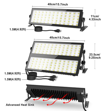 2 Pack 120W IP66 Waterproof Outdoor 16000LM Super Bright LED Garage Light, 5000K Daylight White LED Exterior Light