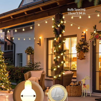 Pipiruew 33FT 100 LED Globe Ball String Lights, 8 Modes with Remote Battery & USB Powered, Warm White