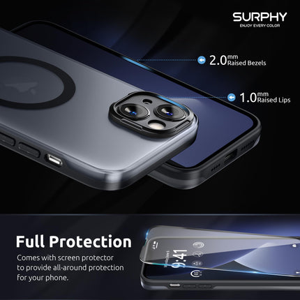 SURPHY Shockproof, Magnetic, TPU & PC Material, Enclosure Matte Case for iPhone 14 Plus, 6.7 Inch