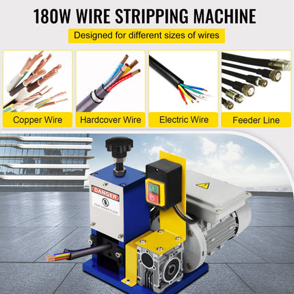 Happybuy Automatic Electric Wire Stripping Machine 0.05"-0.98",Portable Dark Blue Wire Stripper, Wire Stripping Machine Tool for Scrap Copper Recycling (Dark Blue)