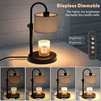 FINCMY Candle Warmer Lamp with Timer, Dimmable Candle Wax Warmer Electric Candle Warmer with Replacement Bulbs, Bedroom Home Decor Compatible with Various Candles (Gray-Upgraded)