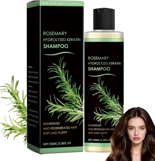 Rosemary Shampoo for Hair Thickening and Growth, ﻿Rosemary Hair Growth Serum Shampoo, Hydrolyzed Keratin Shampoos For Strengthening And Repair,Volumizing For Fine Or Thin Hair