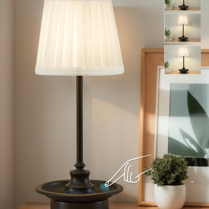 GyroVu LED Cordless Battery Operated Table Lamp Rechargeable, Black