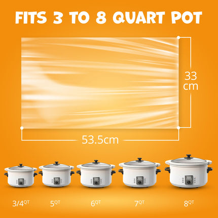 Slow Cooker Liner - [10 Pack] - (13"x 21") Fits 3QT to 8QT - Disposable Slow Cooker Bags Liner for Easy Cleanup & Cooking Convenience - Ideal Crock Pot Liners for Mess-Free Cooking & Storage
