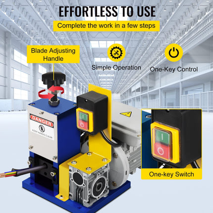 Happybuy Automatic Electric Wire Stripping Machine 0.05"-0.98",Portable Dark Blue Wire Stripper, Wire Stripping Machine Tool for Scrap Copper Recycling (Dark Blue)