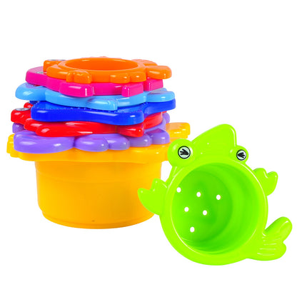 MooToys Under the Sea Animals Bath / Sand Stacking Cups For Boys And Girls. Brightly Colored (MT-109)