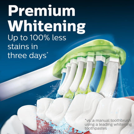 Philips Sonicare Premium White RFID Replacement Brush Heads, White, 2 Pack, HX9062/65
