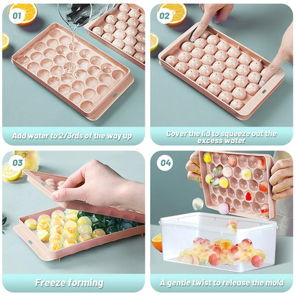 VEHHE 3 Pack Round Ice Cube Trays, 1.1"*99PCS Circle Ice Cube Tray, BPA Free, Pin)