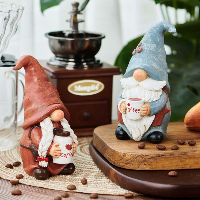 ORIGARDEN 2-PACK Gnomes Coffee Table Decor Resin Gnome Collectible Figurines
