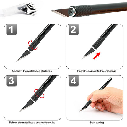 EHDIS 1pc Precision Craft Tool Cutting Stencil Knife Tool Craft for Art Cutting Craft, Modeling,  Clay Mat Plastic, Black