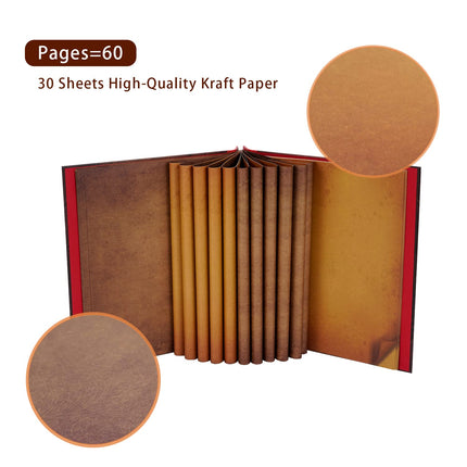 Large Our Adventure Book 60 Pages 12x12" Scrapbook Retro Embossed Hardcover Travel Photo Album