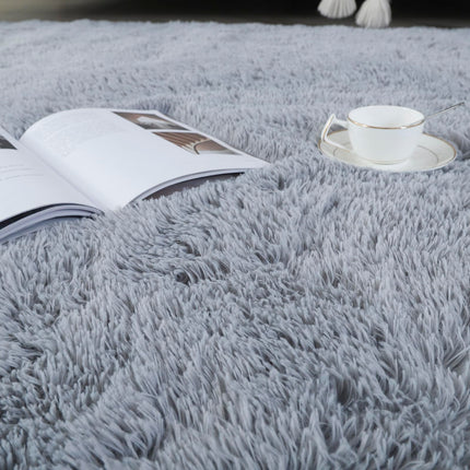 GERBIT Area Rugs 8x10 for Bedrooms, Grey Fluffy Rugs for Living Room Decor, Ultra Soft Anti Slip Shag Fuzzy Rug, Non-Slip Area Rugs for Nursery Girls Boys Room