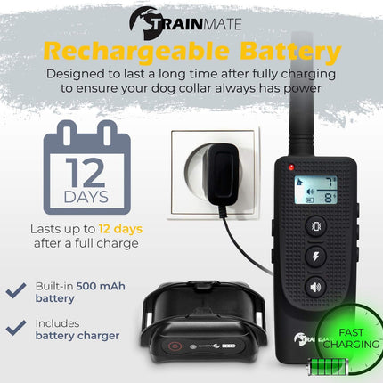 TRAINMATE Remote DOG Training Collar Rechargeable Remote 1200FT Range