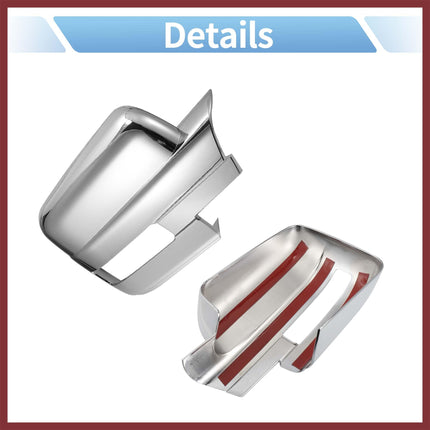 HEROFFIX for Ford F150 2009-2014 Driver Passenger Side Mirror Covers Cap Overlay Rearview Mirror Guard Covers Silver Tone 1 Pair