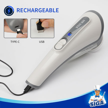 MR.SIGA Rechargeable Electric Fabric Shaver and Lint Remover with 2 Speeds, Grey