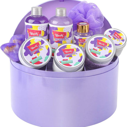 Bff Beauty Spa Gifts for Women - 10 Pieces Lavender Spa Gift Set