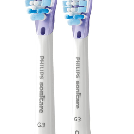 Philips Sonicare G3 Two-in-One - Genuine Replacement Electric Toothbrush Heads, White, 2 Pack, HX9052/65