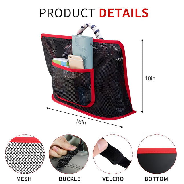 TSUGAMI Car Multi-Functional Auto Back Seat Pets Kids Barrier Accessories, Universal for SUV, Truck, RV, Red