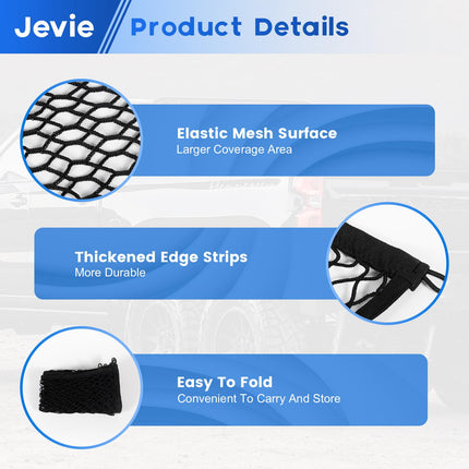 Cargo Net, Adjustable Versatile Elastic Storage Net for Car Trunk, Universal Fit for Most Vehicles，Supplied by JEVIE (47.2"x 47.2" inch)