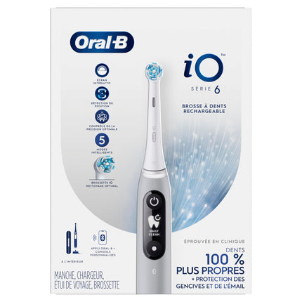 Oral-B iO6 Electric Toothbrush, for a Deep Clean and Whiter Teeth, Opal Grey, iO Series 6