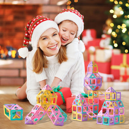 JAiiMen Magnetic Tiles Toys, Kids Building Blocks Set with Magnetic Figure, 3D Magnet Tile Girls Boys STEM Toy Learning Educational Christmas Birthday Gifts for Toddlers 3 4 5 6 7 8+ Year Old