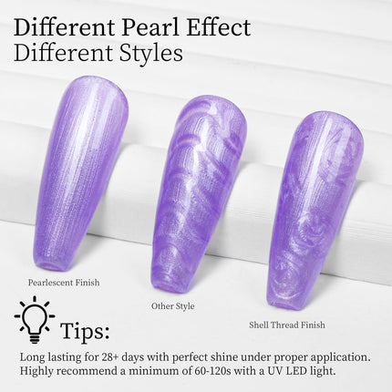 MAYCHAO 15ML Pearl Purple Pearlescent Shell Shimmer Mermaid Gel Nail Polish