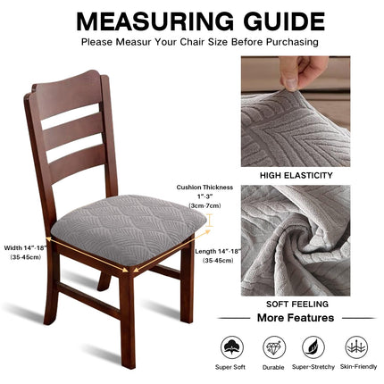 Gute  1-PACK Suede Dining Upholstered Chair Protector Seat Cushion Slipcover, Light Gray Leaf X004IRYRGF