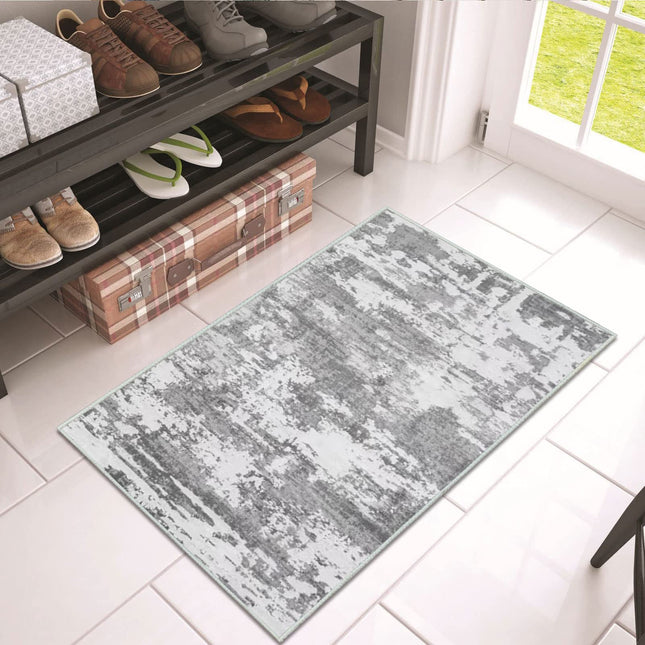 JURLEA Hallway Runner Rug Non-Slip Carpet Runner for Hallways Kitchen Living Room No Shedding Washable Lightweight Long Runners Rug (Cream/Grey, 60x120cm,2'x 4')