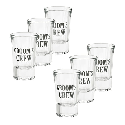 Lillian Rose Set of 6''Groom's Crew'' Wedding Party Shot Glasses, CLEAR, 1.5oz