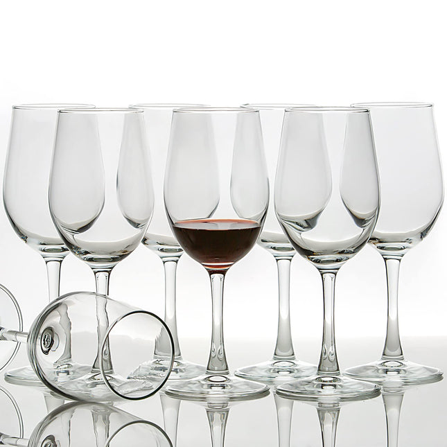 CREST Set Of 8 All-Purpose Wine Glasses, 12 Ounce, Lead Free, Classic